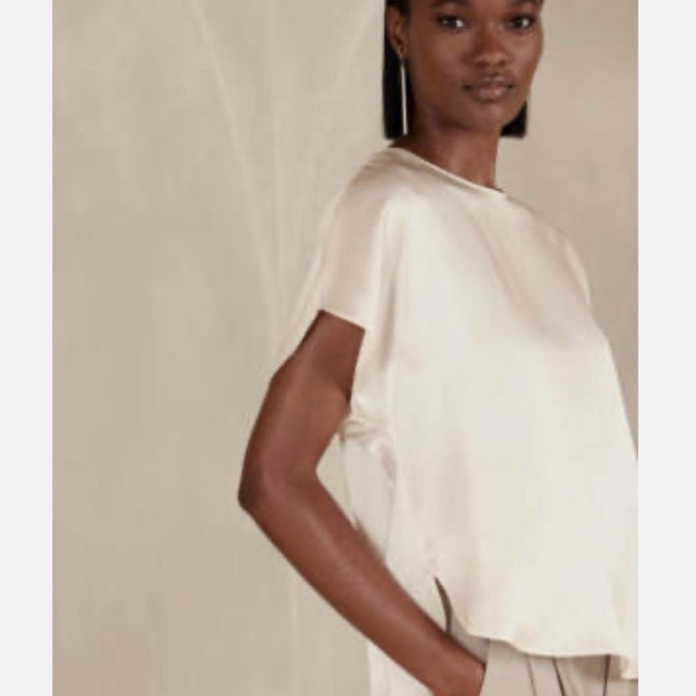 Banana Republic Ivory 100% Silk Top